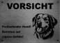 Preview: Edelstahl Warnschild Golden Retriever VORSICHT Freilaufender Hund! Betreten auf eigene Gefahr!